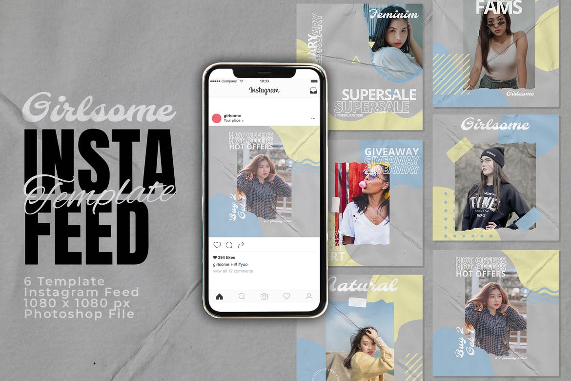 Girlsome Fashion Instagram Feed Post Template