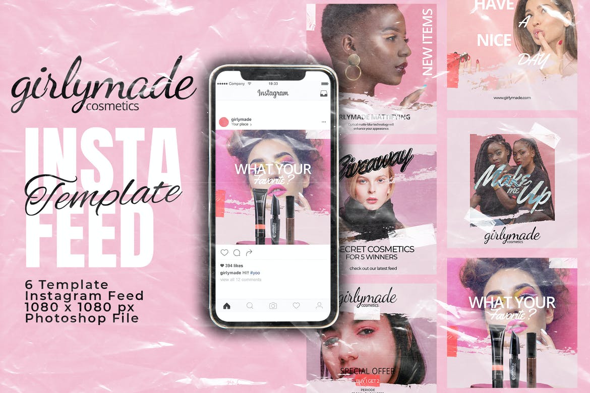 Girly Instagram Feed Post Template