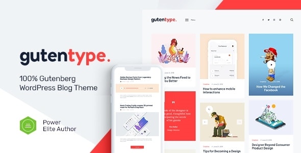 Gutentype - 100% Gutenberg WordPress Theme for Modern Blog + RTL