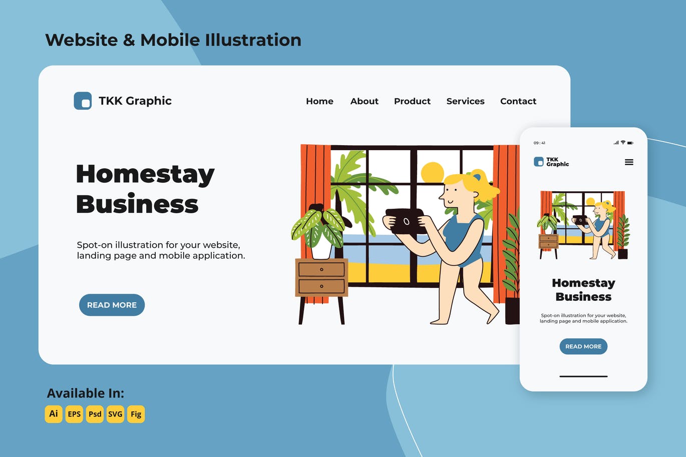 Homestay business in summer web and mobile