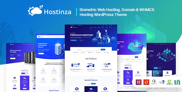 Hostinza - Isometric Domain - Whmcs Web Hosting WordPress Theme