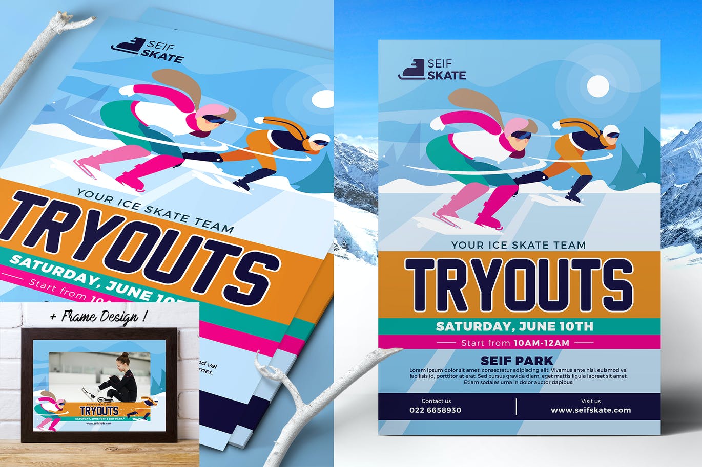 Ice Skating Tryouts Flyer