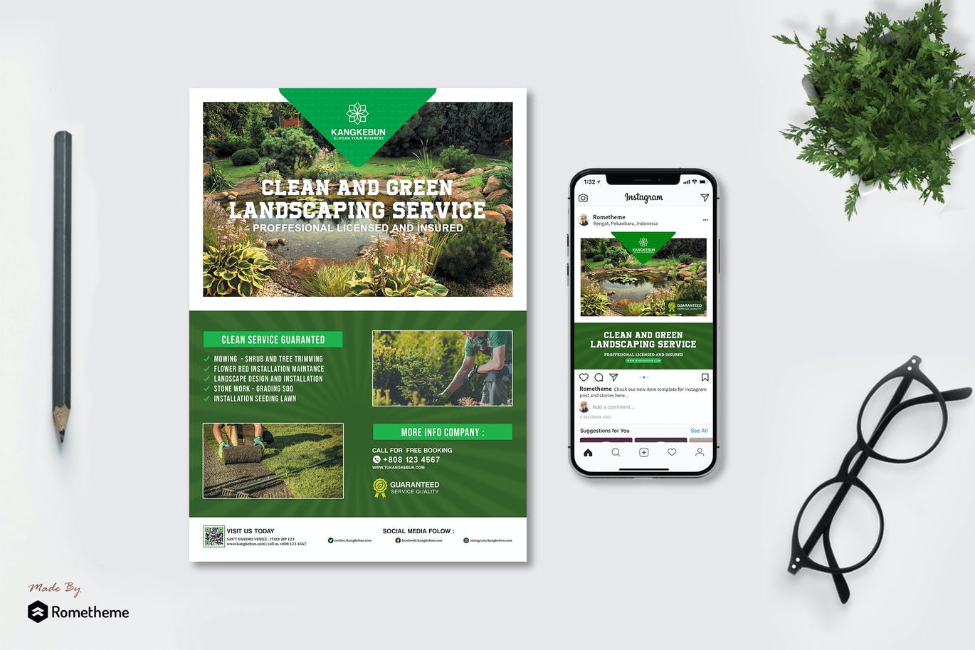Kangkebun - Landscaping Flyer and Instagram HR