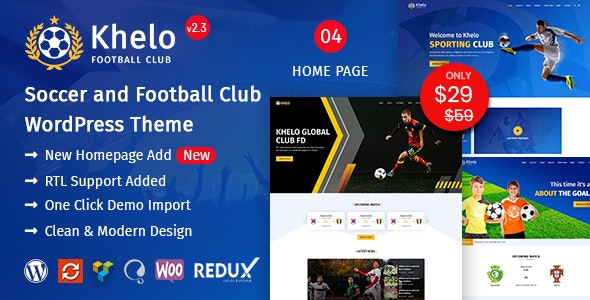 Khelo v2.2 - Football WordPress Template