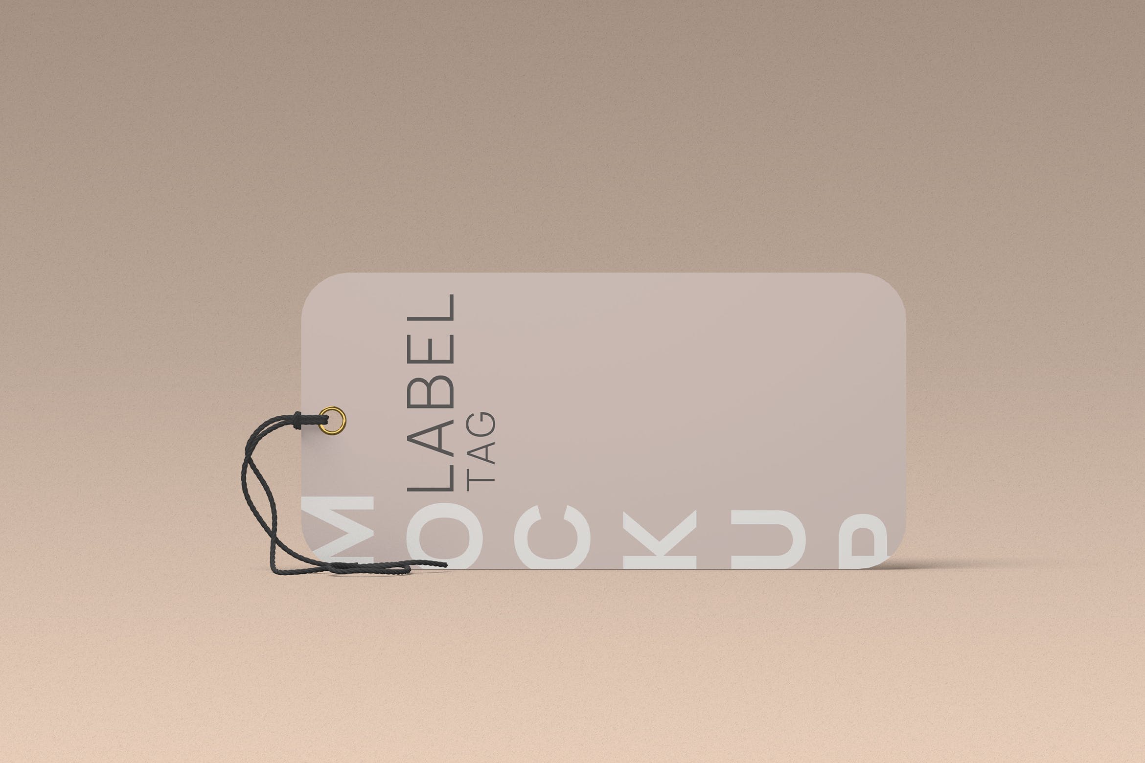 Laydown Clothes Label Tag Mockup Front Angle View