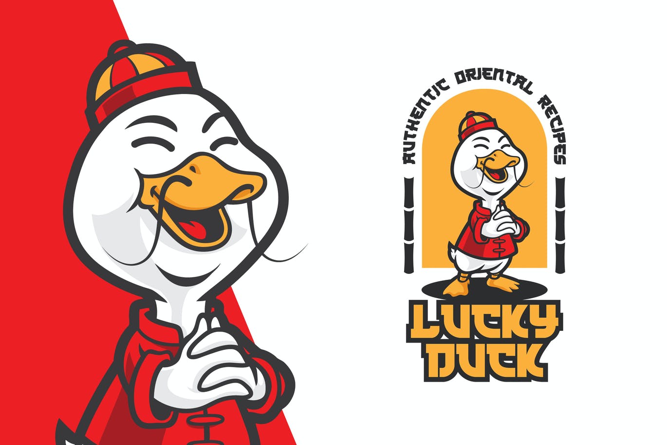 Lucky Duck Cartoon Logo