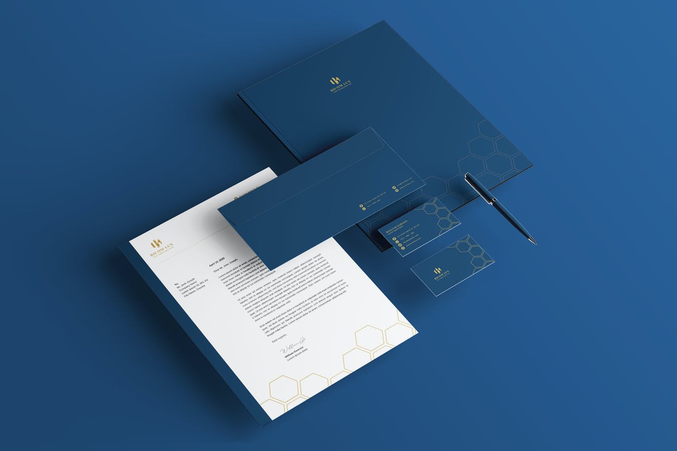 Luxury Blue Branding Identity & Stationery Pack