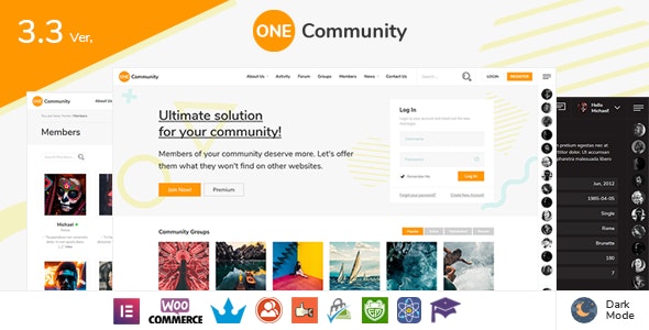 OneCommunity v3.6.2.1 - BuddyPress WordPress Community Theme
