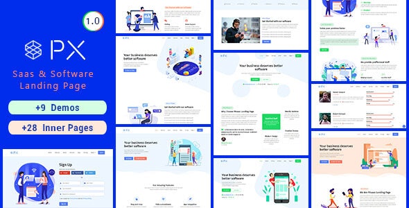 PXaas v1.0.6 - application and software landing page theme