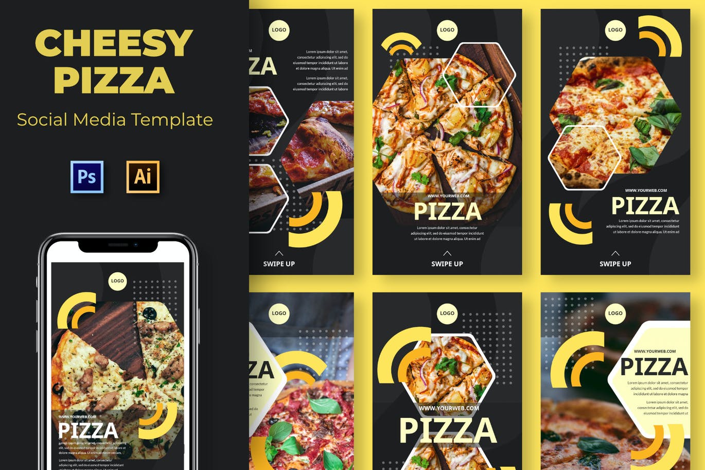 Pizza Cheesy Social Media Template
