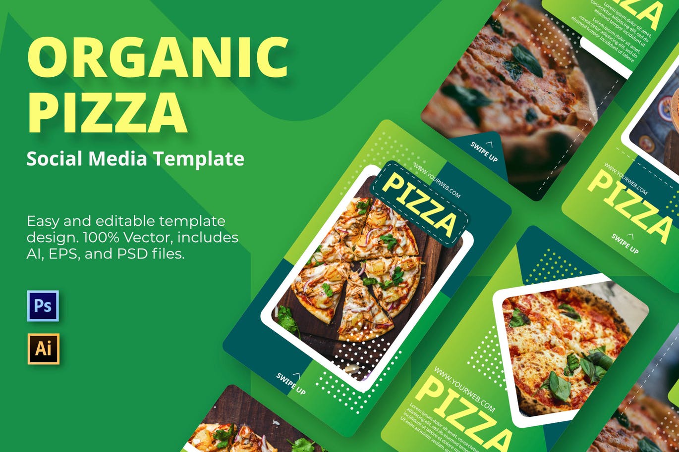 Pizza Organic Social Media Template