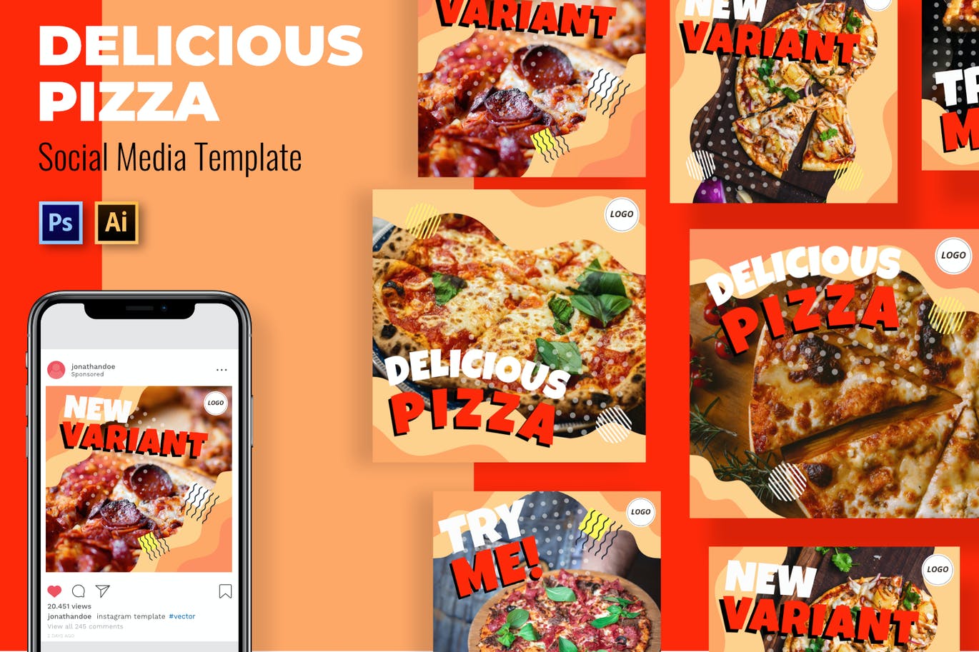 Pizza Sosis Social Media Template