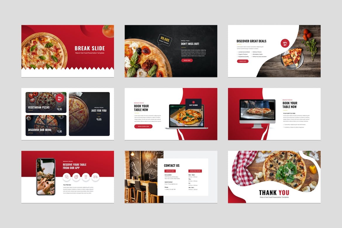 Pizza and Fast Food Keynote Presentation Template