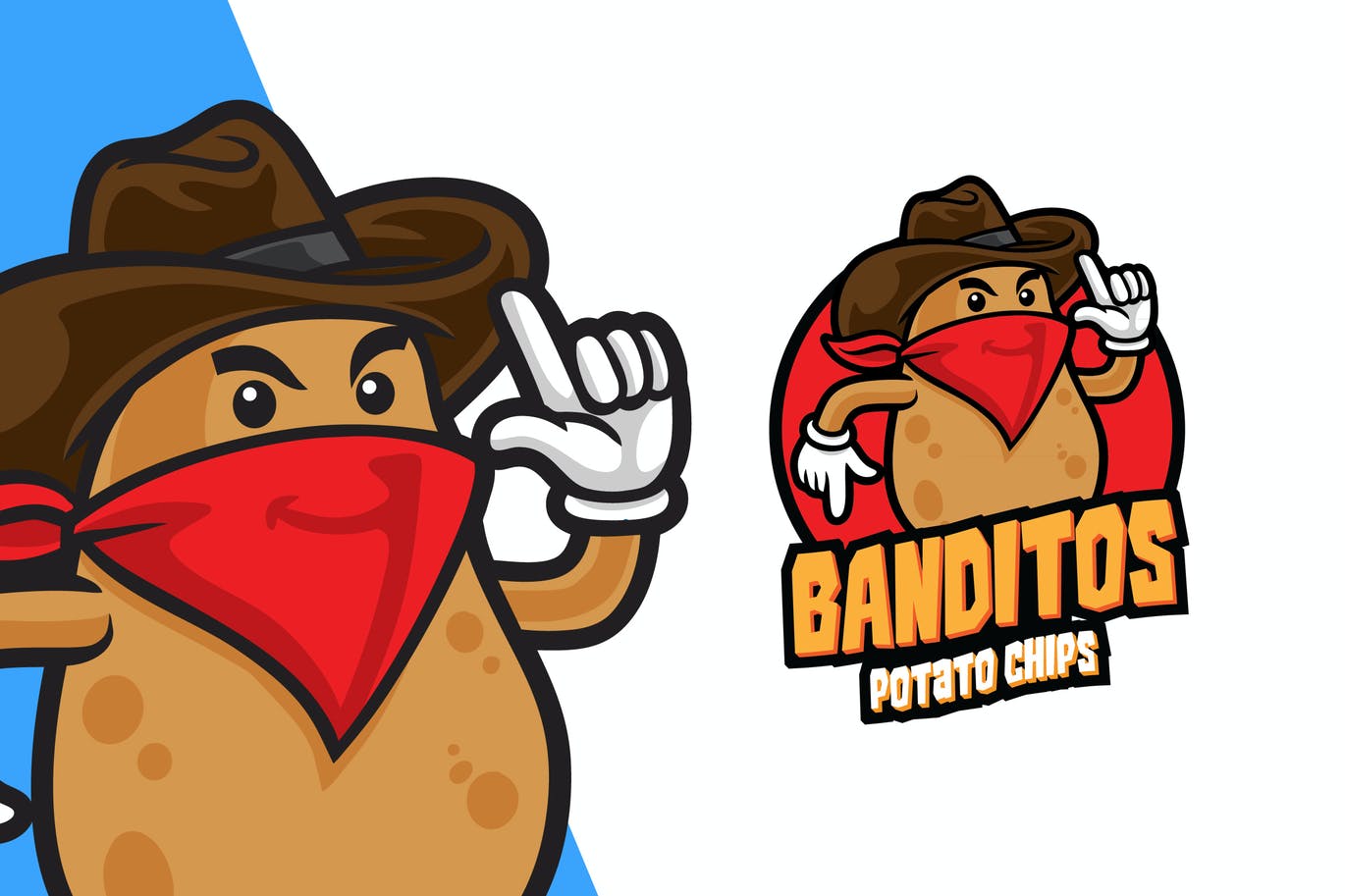Potatos Banditos Cartoon Logo