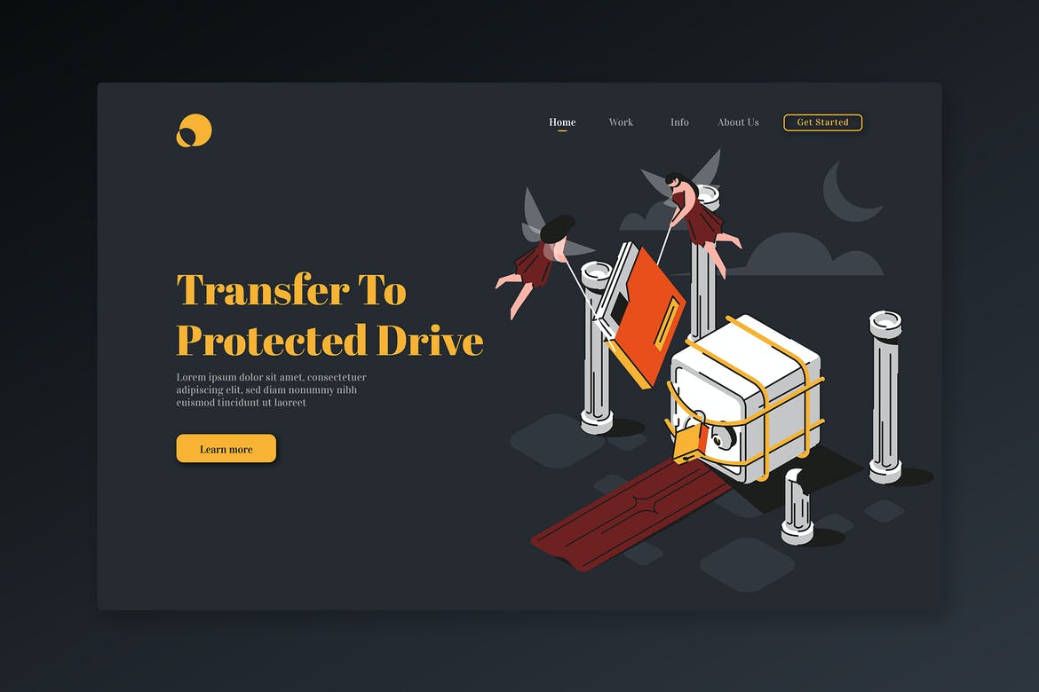 Protected Drive - Isometric Landing Page