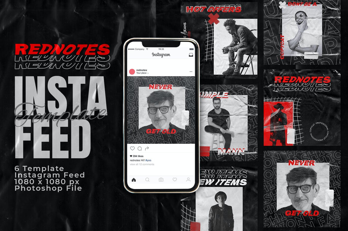 Rednotes Instagram Feed Post Template