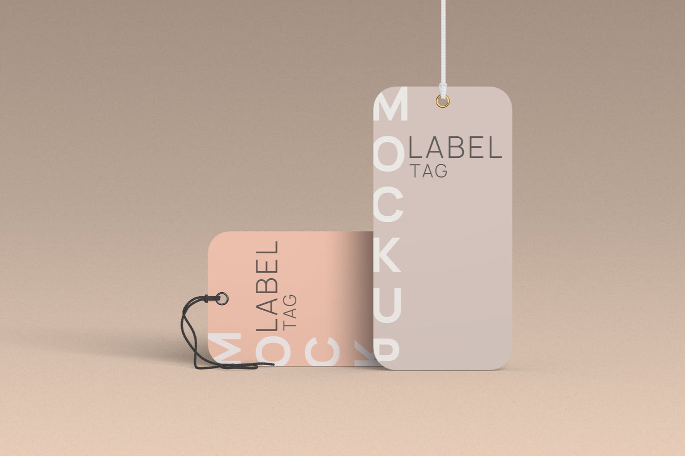 Rounded Label Tag Mockup Front Angle View