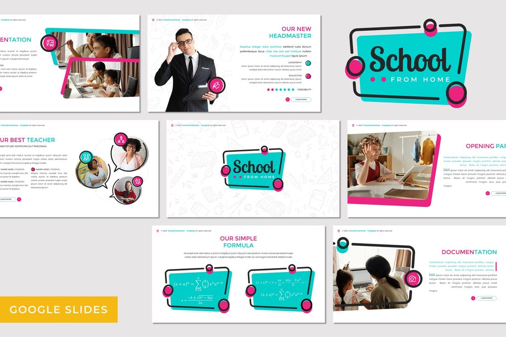 School From Home - Education Google Slides