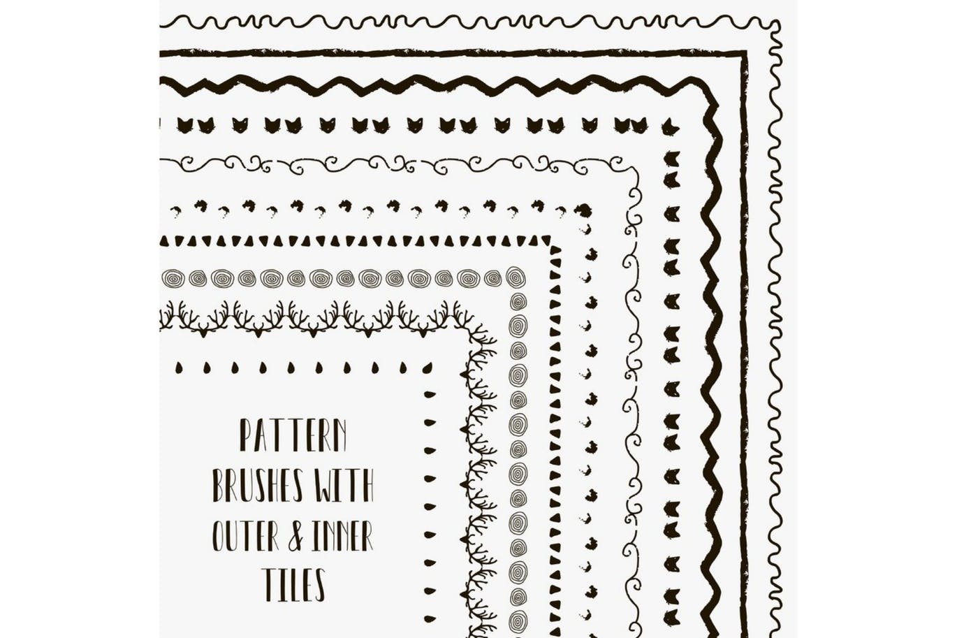 Seamless pattern brushes collection.