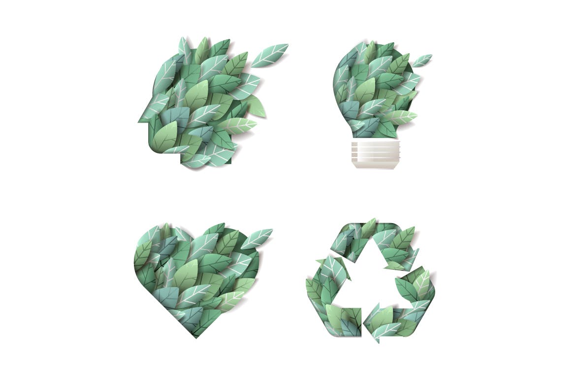 Set of nature concept icons