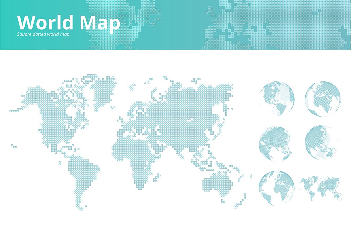 Square dotted world map