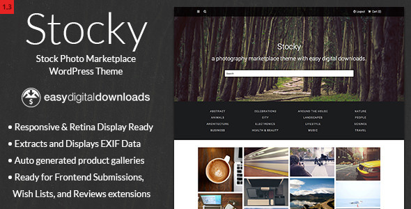 Stocky v1.5.0 - WordPress stock photo store theme