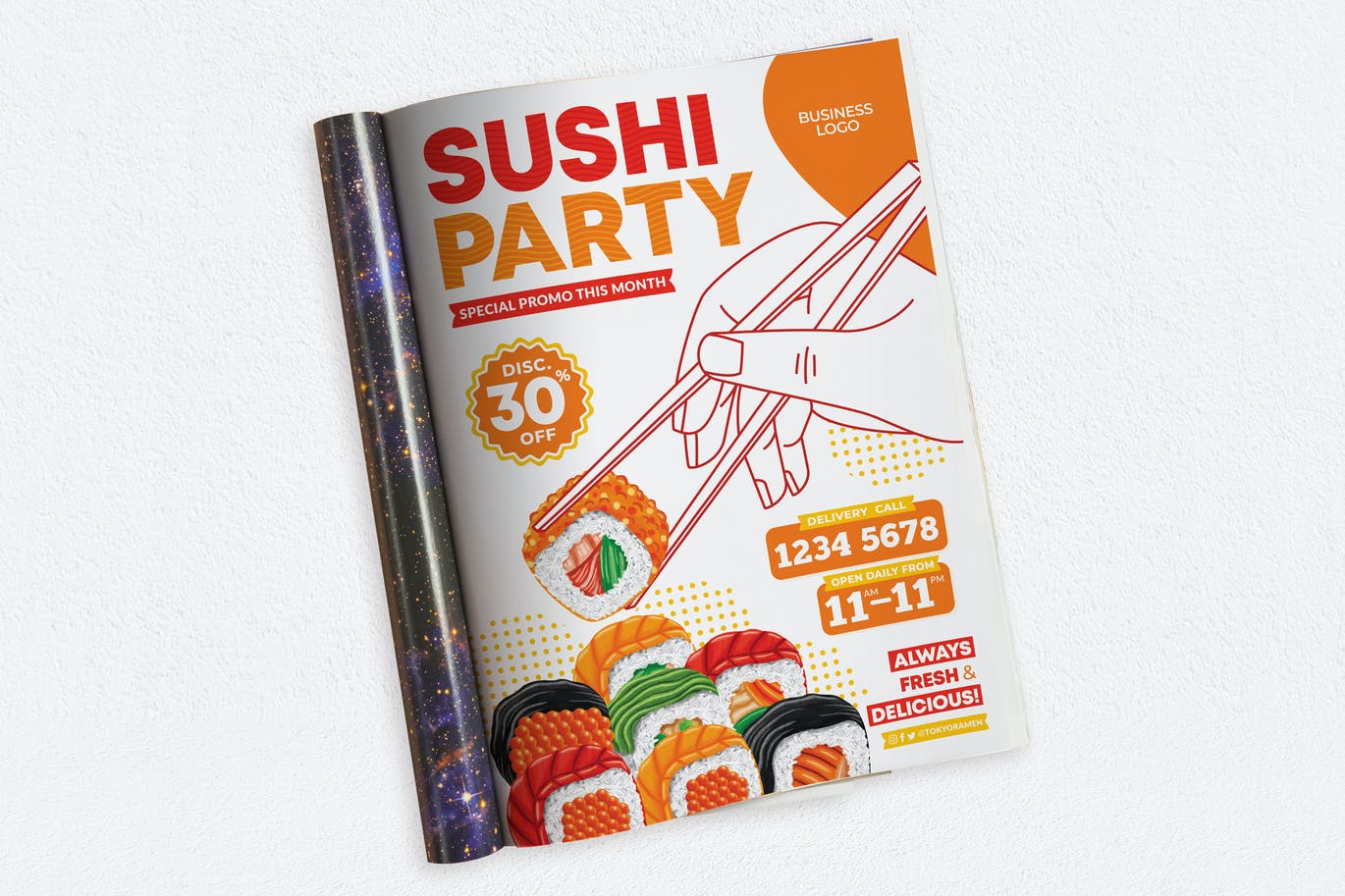 Sushi Party Ads Magazine