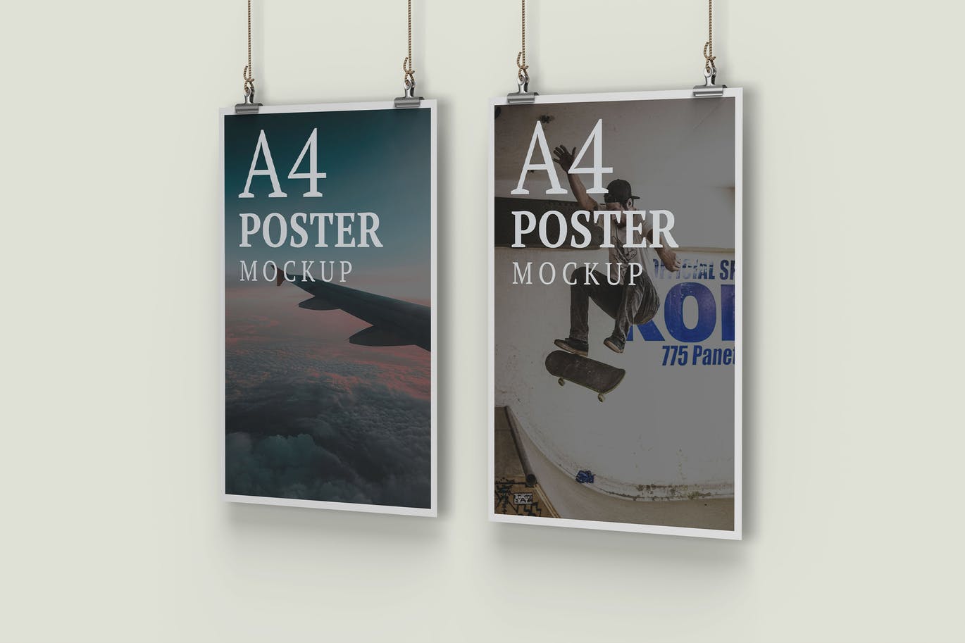 Two A4 Poster Mockup Right View