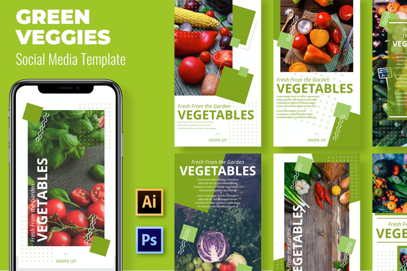 Vegetables Green Social Media Template