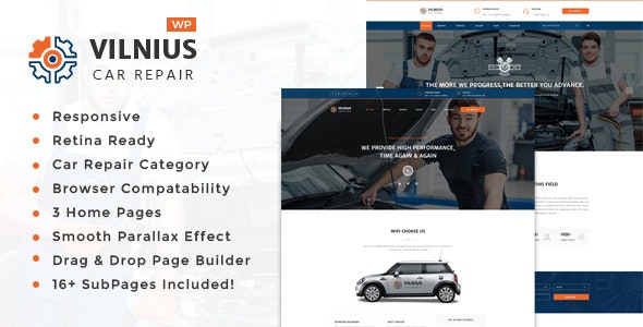 Vilnius - Auto Mechanic Repair WordPress Theme