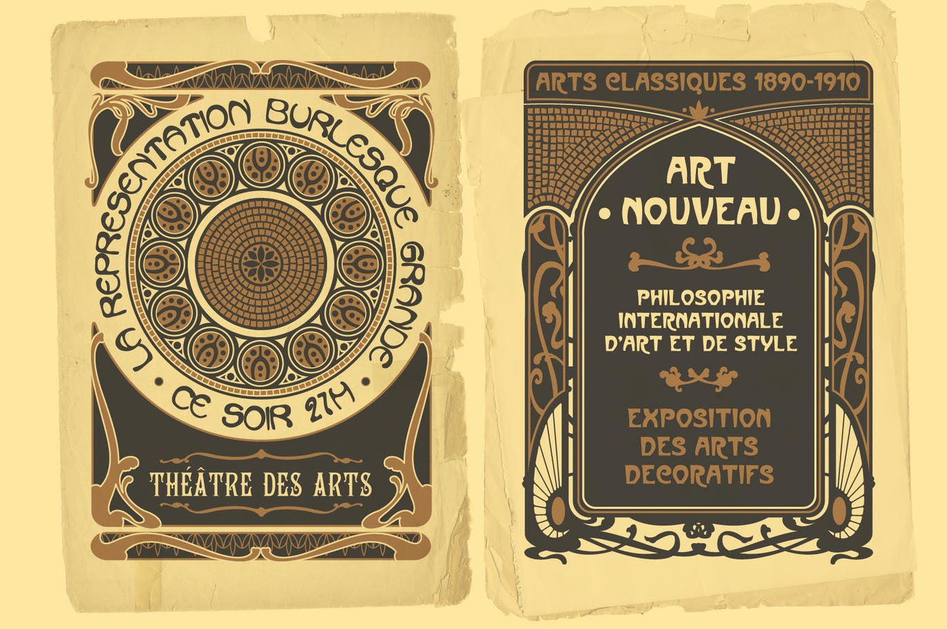 Vintage Art Nouveau Style Design Templates