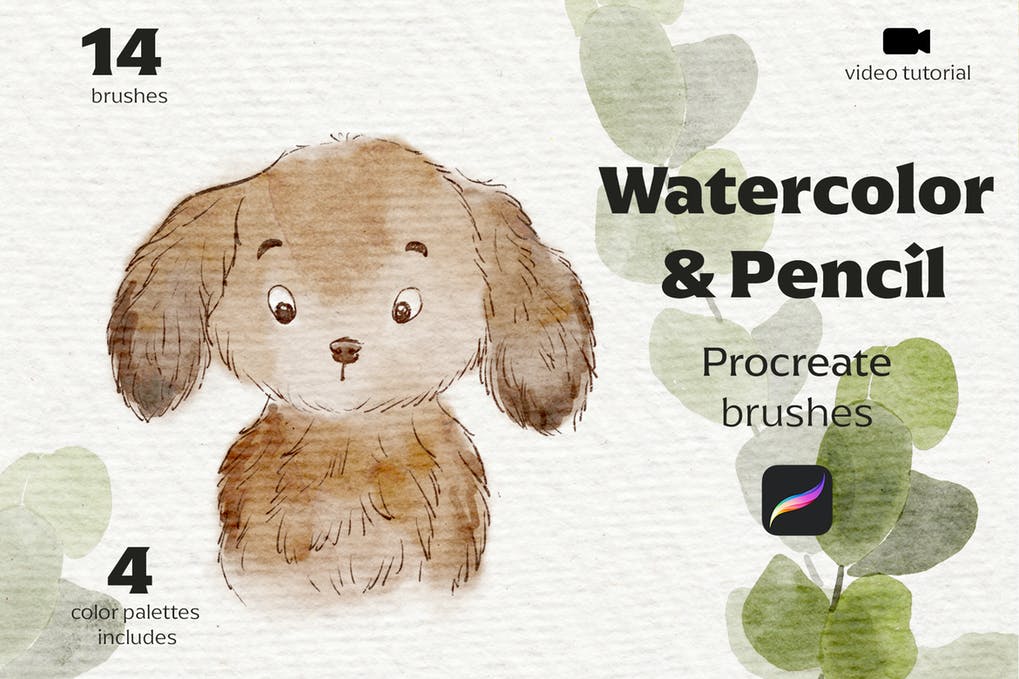Watercolor&Pencil Procreate brushes
