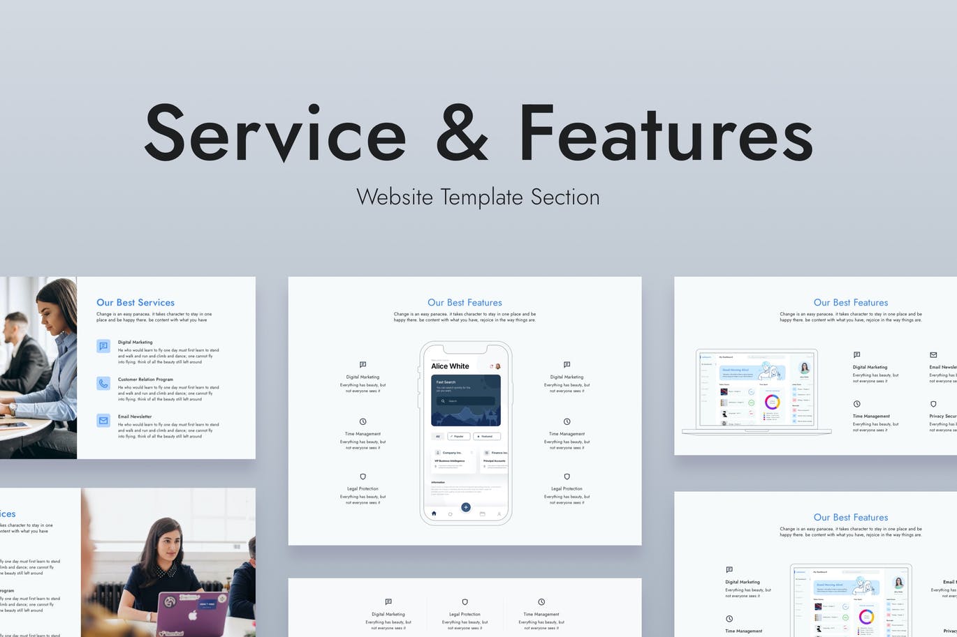Web Service and Features Section Template