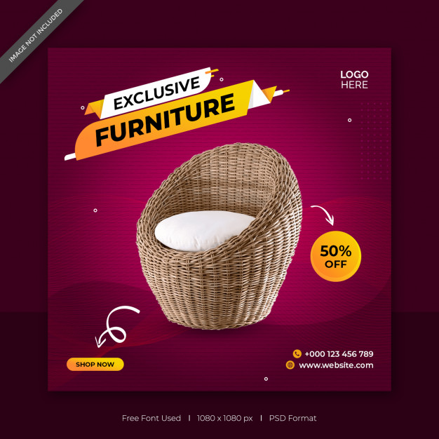 Exclusive furniture sale social media facebook or instagram banner