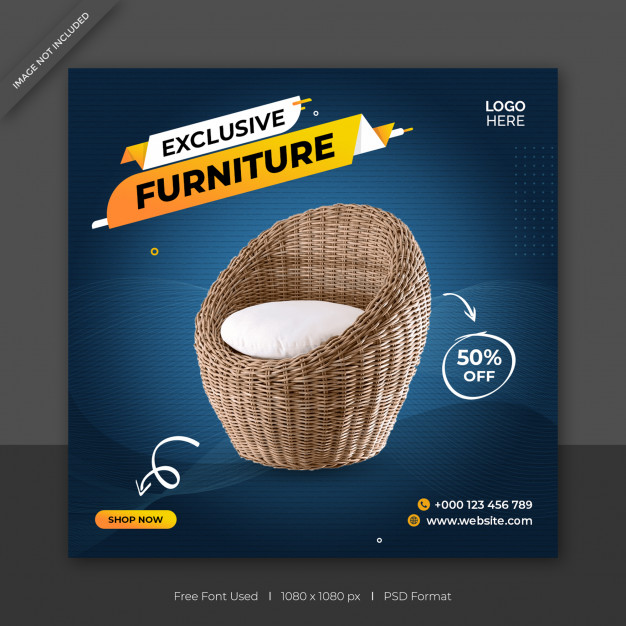 Exclusive furniture sale social media facebook or instagram post banner template