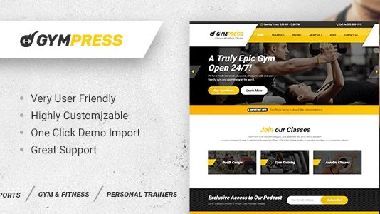 GymPress v1.3.2 NULLED - Fitness WordPress Theme