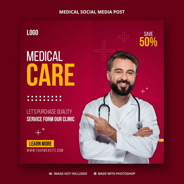 Healthcare and medical social media post,instagram post template