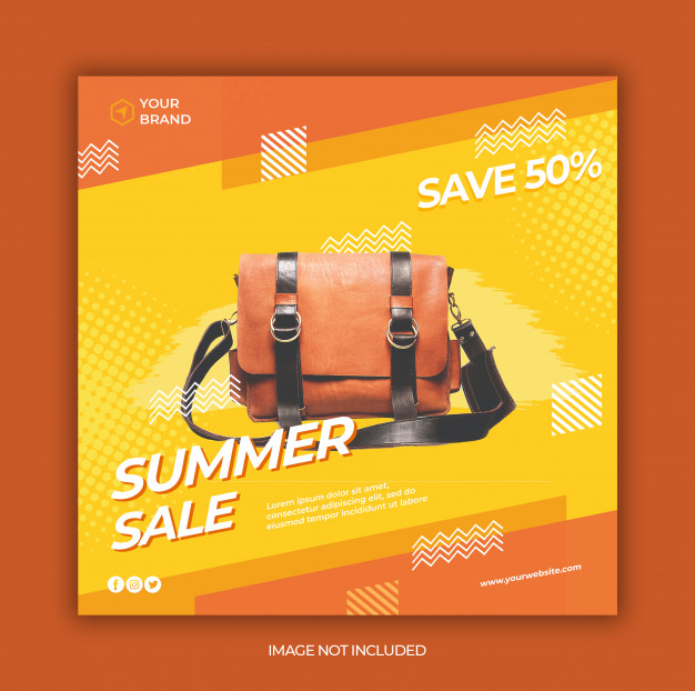 Modern summer sale social media and square web banner template