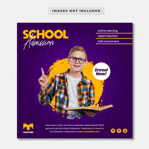 School admission banner template