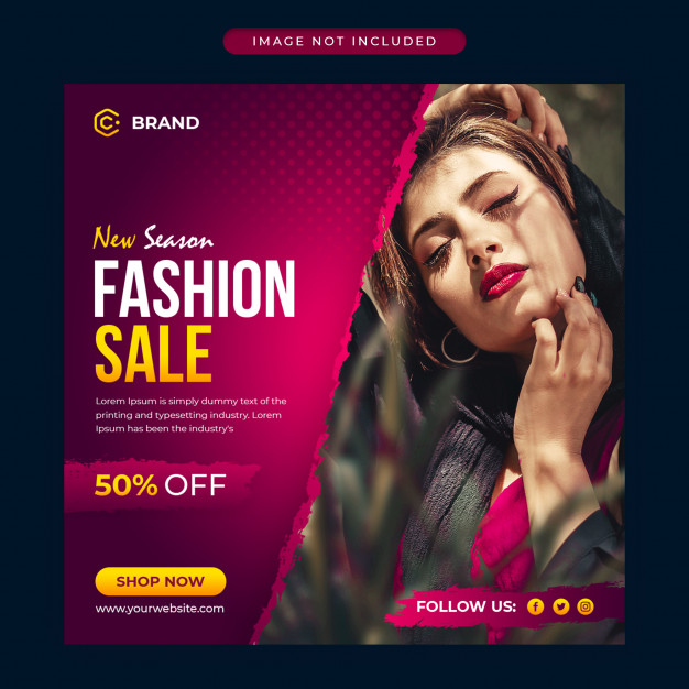 New season fashion sale instagram banner or social media post template