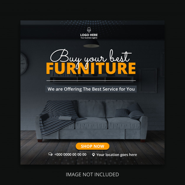 Square social media post template for the furniture company