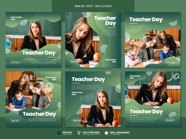 Teacher day social media template Premium Psd