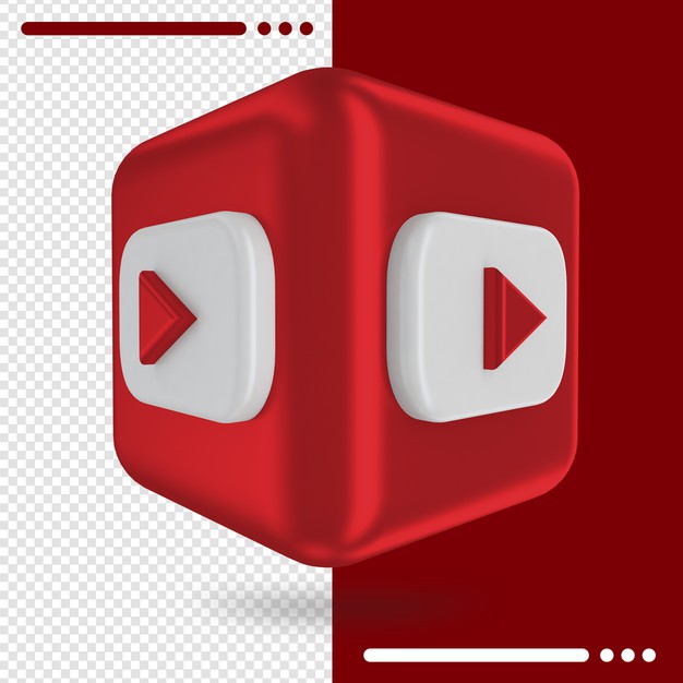 3d box with logo of youtube in 3d rendering Premium Psd