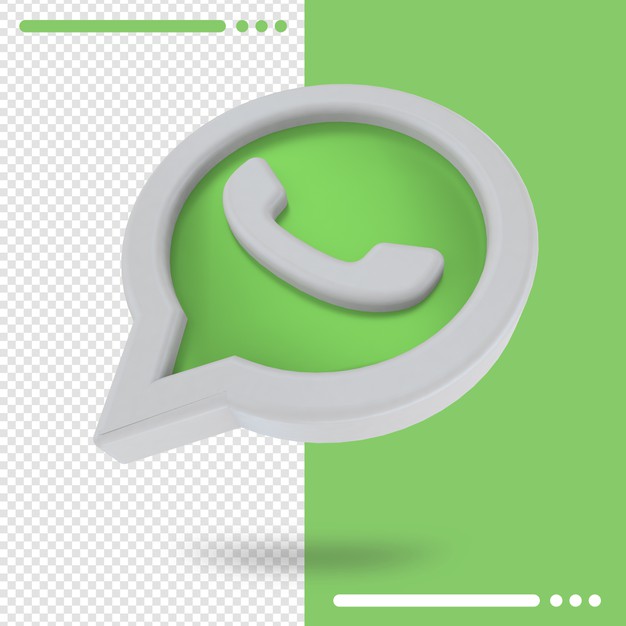 3d rotated logo of whatsapp in 3d rendering Premium Psd