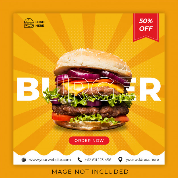 Burger promotion social media post