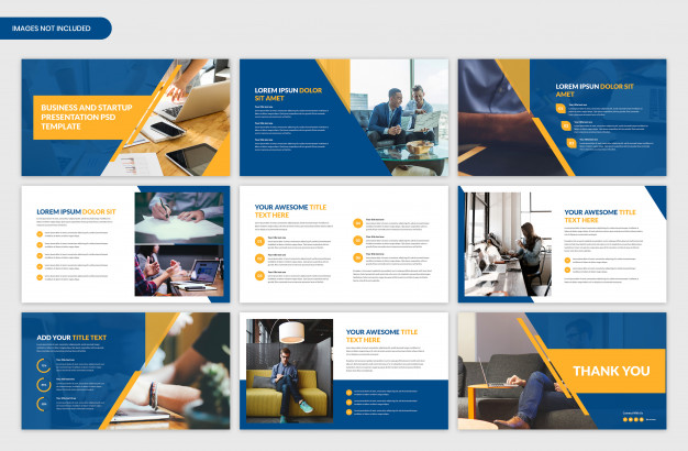Business analysis and project presentation slider template design