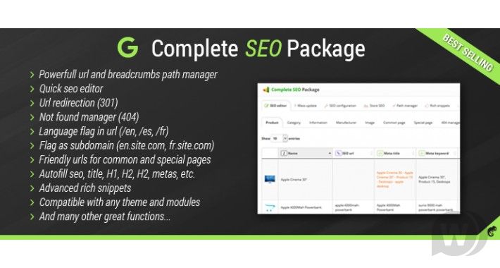 Complete SEO Package v4.5.0 - SEO module for OpenCart