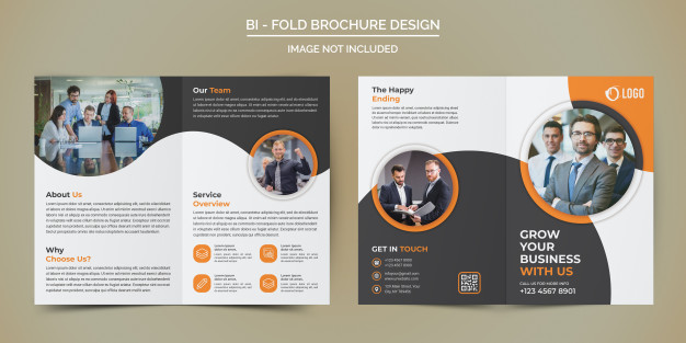 Corporate business bi fold brochure template
