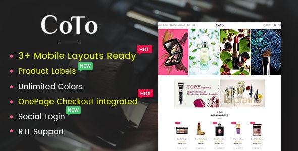 Coto - template for online cosmetics store OpenCart