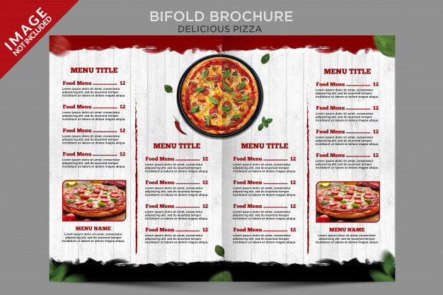 pizza bifold brochure menu template series